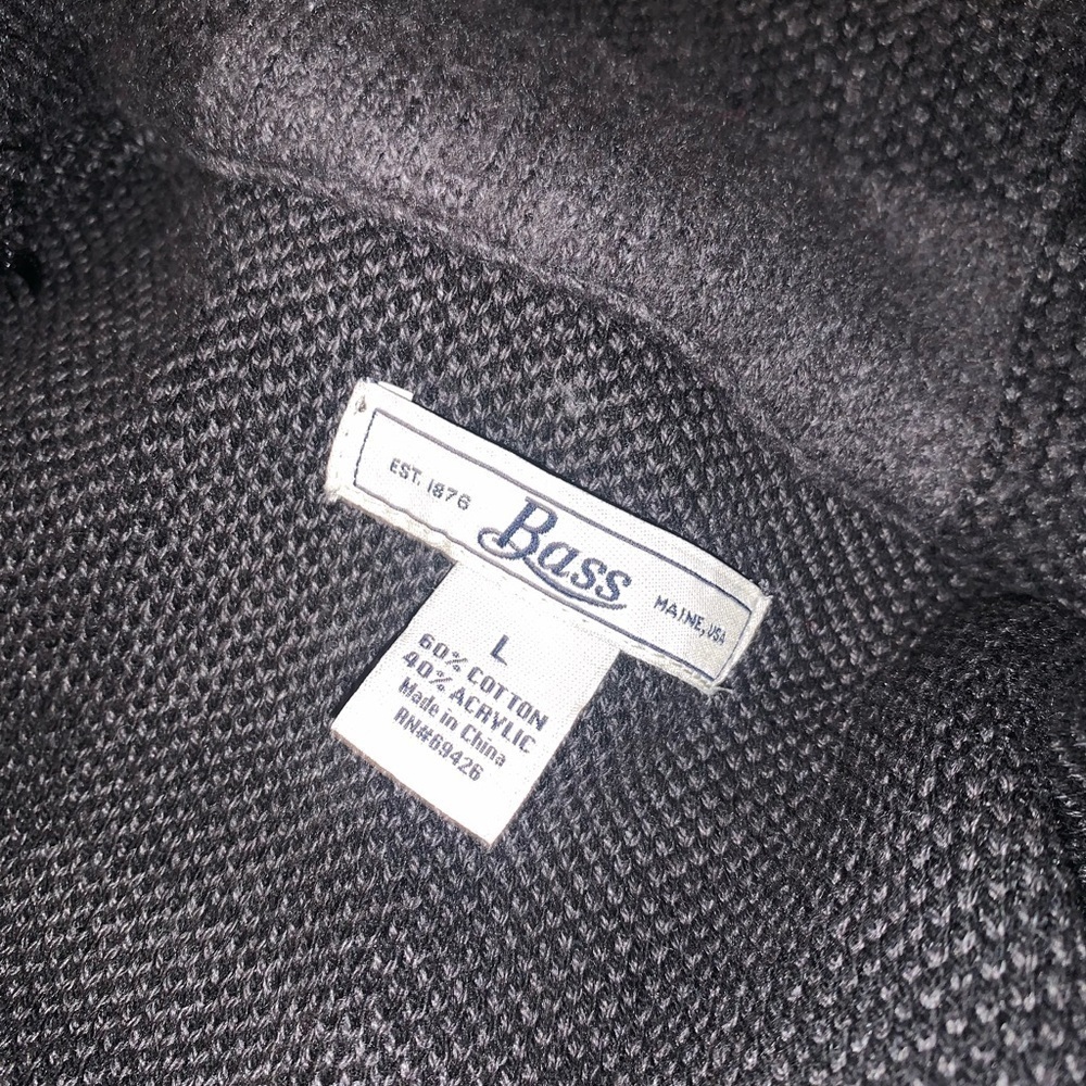 Vintage Bass Sweater Blazer Black and grey Plaid women’s Large - Picture 2 of 7